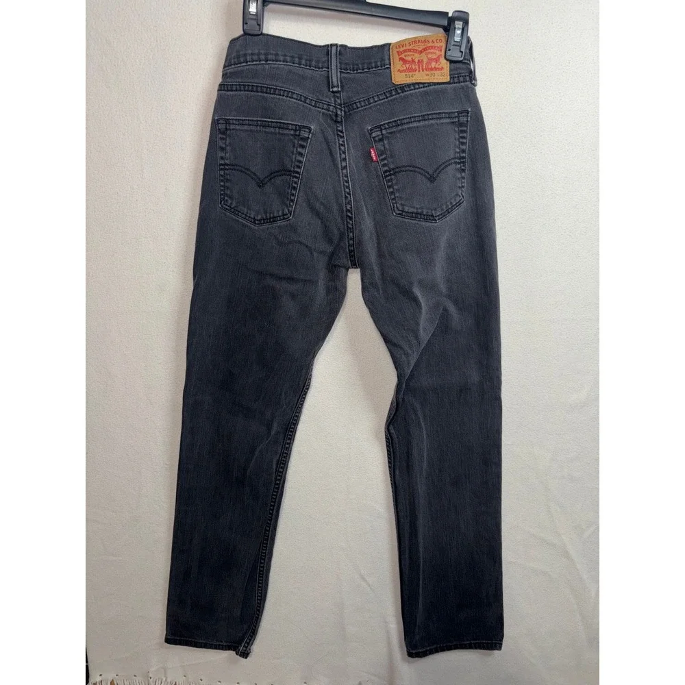 Levis 514 Straight Fit Jeans Mens 30x32 Faded Black Denim 00514-0211